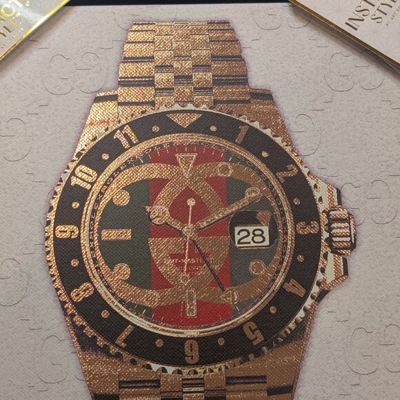 Luxury Wall Art Print - Bling Watch Hand Embellished - 14" x 11" - NEW - Picture 3 of 6